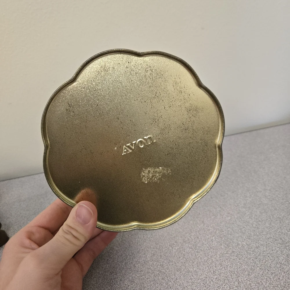 Avon 70s "Burst of Spring" Floral Yellow Pink Tulip Tin Box - Picture 6 of 6